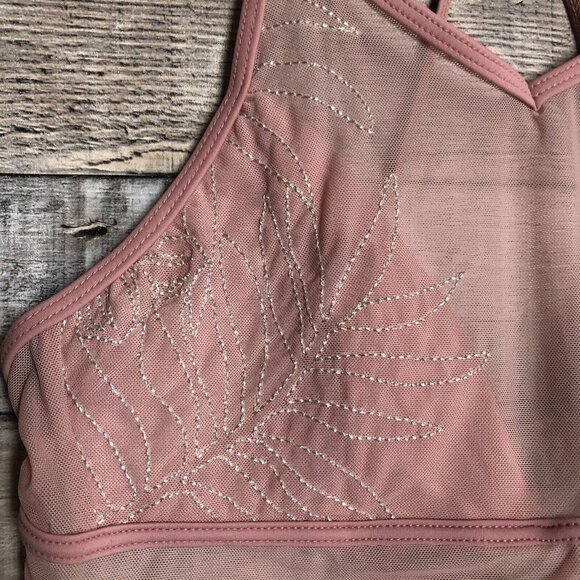 Gossip 2-pc Swim Pink Bikini Sheer Strappy-Backed Size Small - Picture 4 of 13